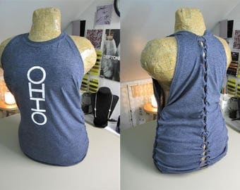 how to cut a men's shirt into a tank top