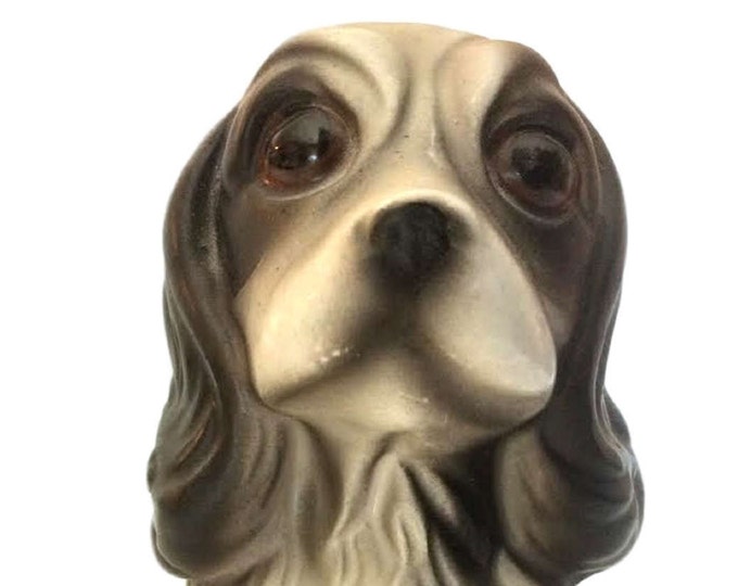 Cute Dog Figurine, King Charles Spaniel, Retro Mid Century, Pet Memorial Collectible Statue