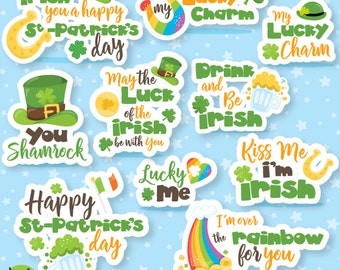 80% OFF SALE St-patrick's day Word Art clipart commercial use, Irish lettering vector graphics, monogram clip art, digital images - CL1069