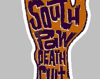 Southpaw vinyl STICKER, lefty, sinistral, left handed, decal, car window, Southpaw death cult