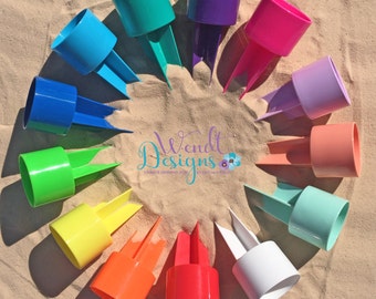 Personalized Beach Cup Holder, Includes Vinyl Decal - Beach Spiker - Monogram Decal - Beach Spike - Drink Holder - Sand Spike
