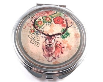 DEER ANTLERS Compact Mirror vintage hipster