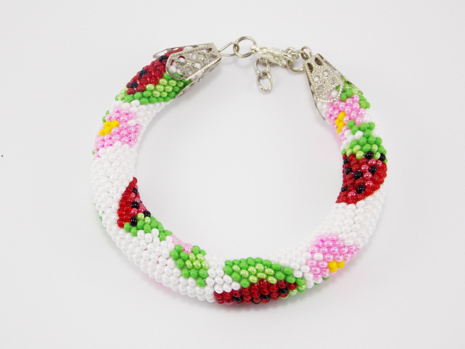 Strawberry jewelry Spring bracelet Red berries jewelry fruit
