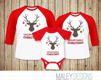 Matching Family Christmas Shirts, Christmas Family Pajamas Shirts, Family Christmas Pajamas Shirt, This is for ONE raglan bodysuit or tshirt