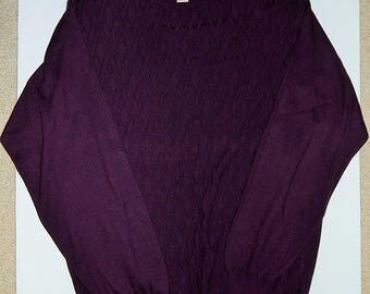 Pronto Uomo 48" Chest Mens XLT Dark Purple Pullover Knit Sweater Italy
