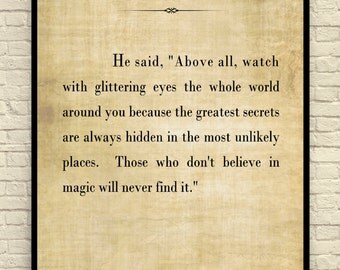 Roald Dahl Print, Roald Dahl Quote, Custom Art Print, Classic Book Page Print, Wall Art, Christmas Gift, Gift for Book Lovers