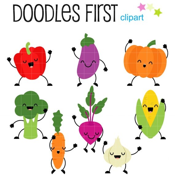 Dancing Vegetables Clip Art for Scrapbooking Card Making