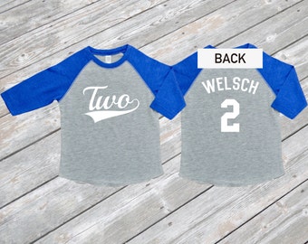 Two Baseball Raglan Shirt, Boys 2nd Birthday Shirt, Girls 2nd Birthday, Personalized