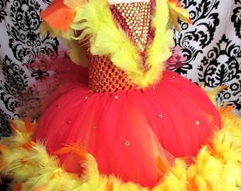 Firebird Dress/Phoenix Costume/Phoenix Dress/Firebird Costume/Couture Pageant Dress/Halloween Costume/Baby Girl Dress/Firebird Cosplay Dress