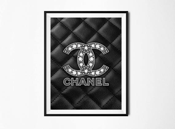 Silver print Fashion print Coco Chanel Fashion Logo Chanel