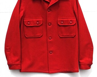 Official Boy Scouts Red Wool Shirt Jacket, Collectible Uniform, Classic Sportswear, Men Women Teen, Camping Hiking Bushcraft, Outdoor Sports