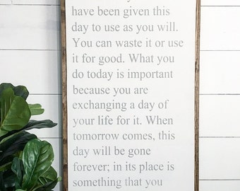 24x48 This is the beginning of a new day | let it be something good | custom wood sign | inspirational quote | scripture Quote | fixer upper