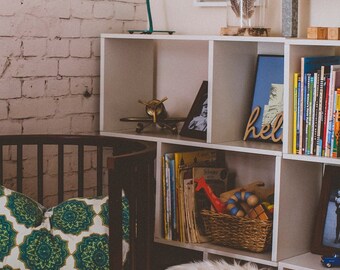 Eco Friendly 3-Shelf Bookcase Shelving - Pearl White Simple Bookshelf Storage Shelf Tool-Free Assembly LIFETIME WARRANTY (ps-3s-1-we)