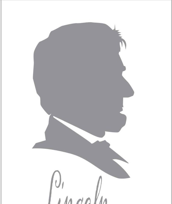 President Silhouette on Reusable Laser-Cut Stencill: Lincoln