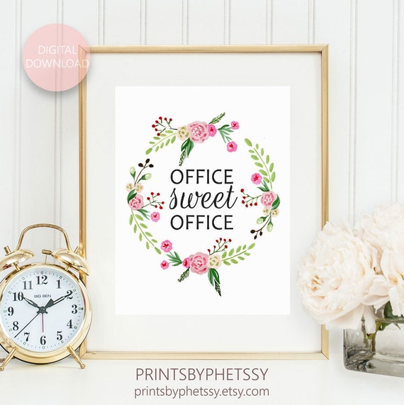 Office Sweet Office Cute Office Decor Printable Office Wall