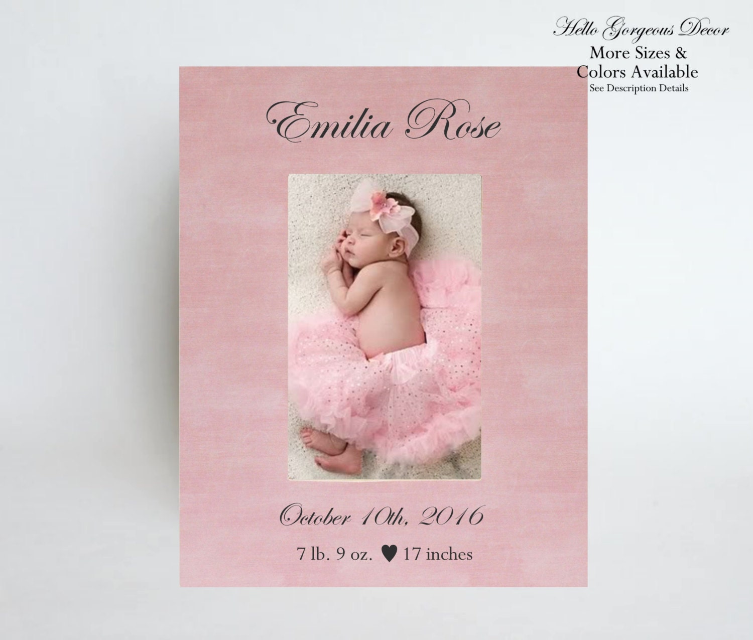 Baby Gift Newborn New Baby Girl Picture Frame Personalized