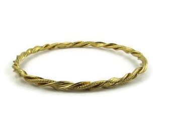 Gold Tone Twist Bangle Bracelet