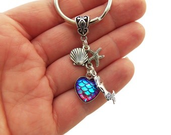 Mermaid tail keychain, mermaid car accessories, beach car accessory, car accessories for girls, car accessories for women, christmas gift