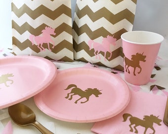 Unicorn Party Pack - Mythical Birthday Plates - Unicorn Cups - Princess Party - Fairy Tale Plates Magic Cups - Horse Party - Animal Birthday