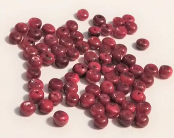 Lot of 70 pcs 3.7 to 4 mm Natural Polished Red Ruby, Gemstone Beads, Destash, Craft Supplies, Craft Supply, Jewelry Supplies, Natural Stone
