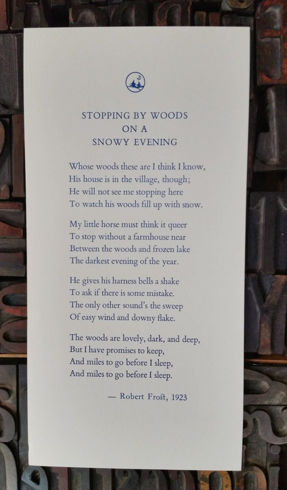 Essay on stopping by woods on a snowy evening