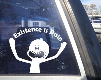 Mr Meeseeks "Existence is Pain" - Rick and Morty - Car Window or Laptop Decal