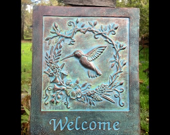 Hummingbird Welcome Plaque