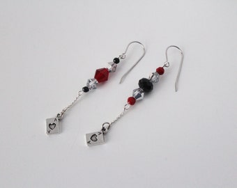 Harley Quinn Earrings DC Comic Inspired Jewelry DC Villain Harleen Quinzel Cosplay Comic Book Earrings DC Superhero Girl Nerd Geek Gift