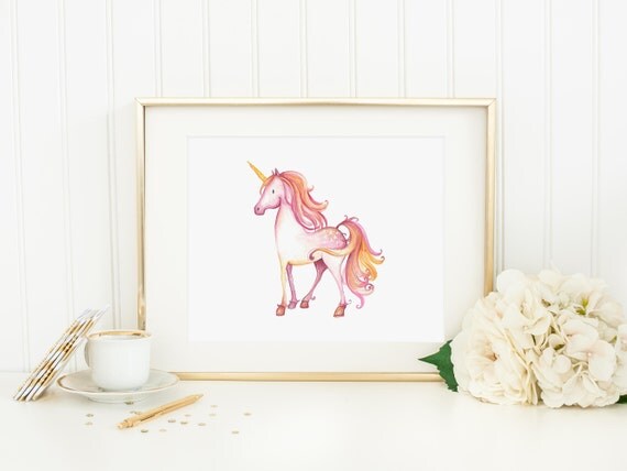 Unicorn Printable Unicorn Wall Art Nursery Unicorn Prints Pink