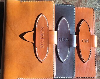 Personalized Leather Journal Cover, Diary Holder, Notebook Case, Moleskine Cover, Cahier Cover, Full Grain Leather