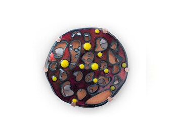 Contemporary Enamel Brooch, One of a kind brooch, Unique Art Brooch, Art Jewelry, Contemporary Jewelry, Enamel Jewelry