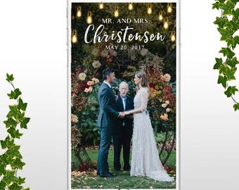 Wedding Snapchat Geofilter, Rustic Wedding Snapchat Filter, Hanging Edison Bulb Custom Geofilter, Wedding Day Geofilter Elegant Simple