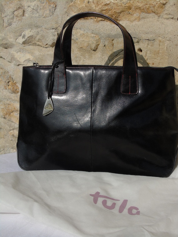 Tula bag by Radley black quality leather handbag with red