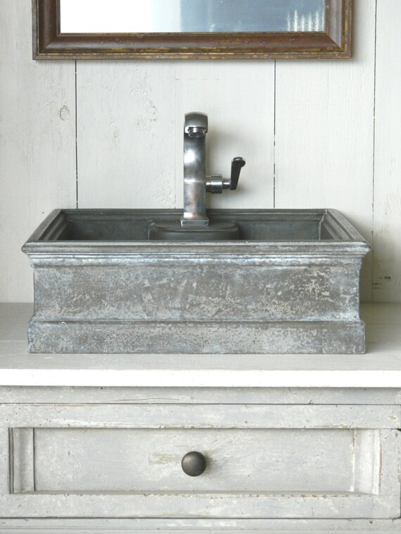 Vessel Sink Antique Zinc Style by Atmosphyre on Etsy