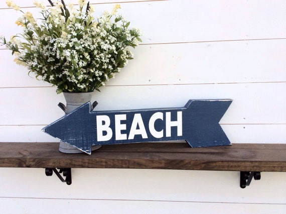 Beach arrow beach sign wood arrow