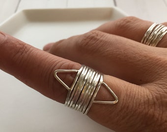 Ring Set, Silver Stacking Rings, Silver Ring Set, Sterling Silver Ring, Sterling Silver Ring Set, Statement Ring, Boho Rings, Triangle Ring