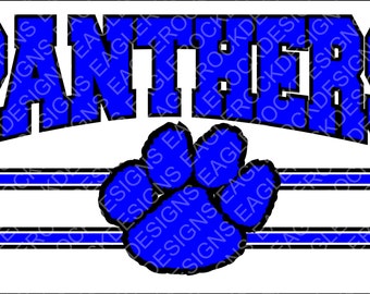 Panthers| Paw| SVG| DXF| EPS| Cut File| Football| Basketball| Baseball| Cheer| Silhouette| Cricut| Vector File| Instant Download