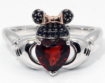 minnie mouse ears and gloves claddagh ring ruby and black diamond disney wedding engagement promise ring princess when you wish upon a star - Mickey Mouse Wedding Ring minnie mouse ears and gloves claddagh ring ruby and black diamond disney wedding engagement promise ring princess when you wish upon a star - Mickey Mouse Wedding Ring