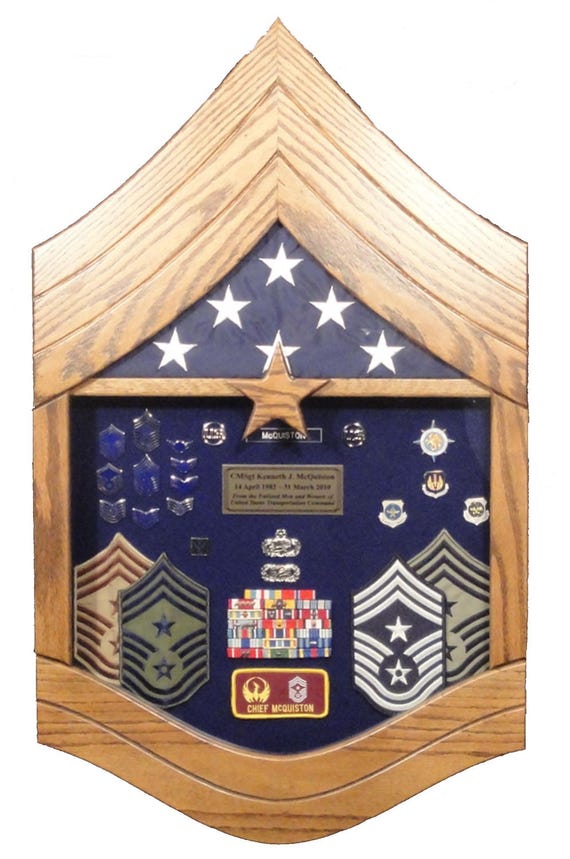 Air Force Chief Master Sergeant E9 Shadow Box 3x5 Flag