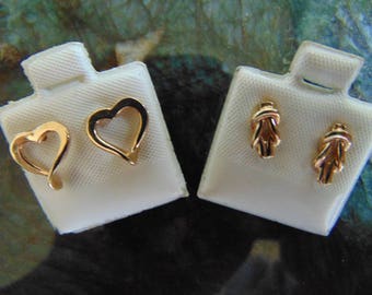 Beautiful 14K Gold Earrings Two Pair One Low Price
