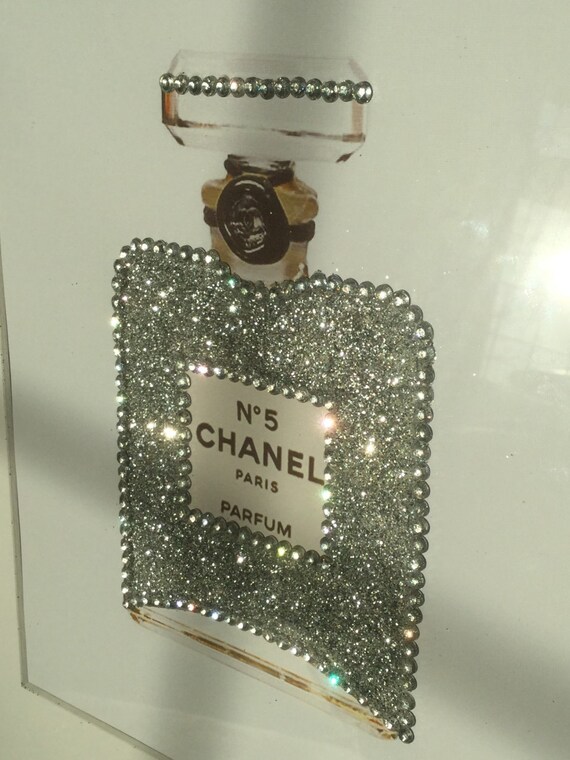 12 x 10 inches Chanel glitter & dimante perfume by Harlequingifts