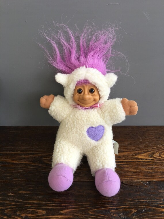 russ-berrie-lamb-troll-plush-2415-vintage-soft-body-toy