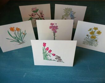Springtime Greeting Cards ~ set of 6