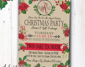 rustic christmas dinner party invitation by asweetlifedesigns rustic christmas dinner party invitation by asweetlifedesigns