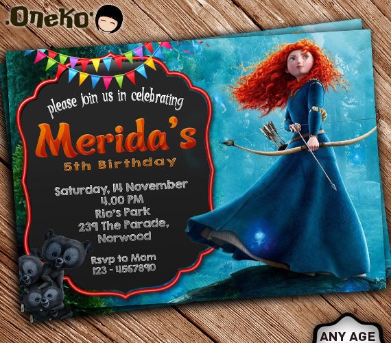 SALE 50% OFF Brave Birthday Invitation Printable Brave