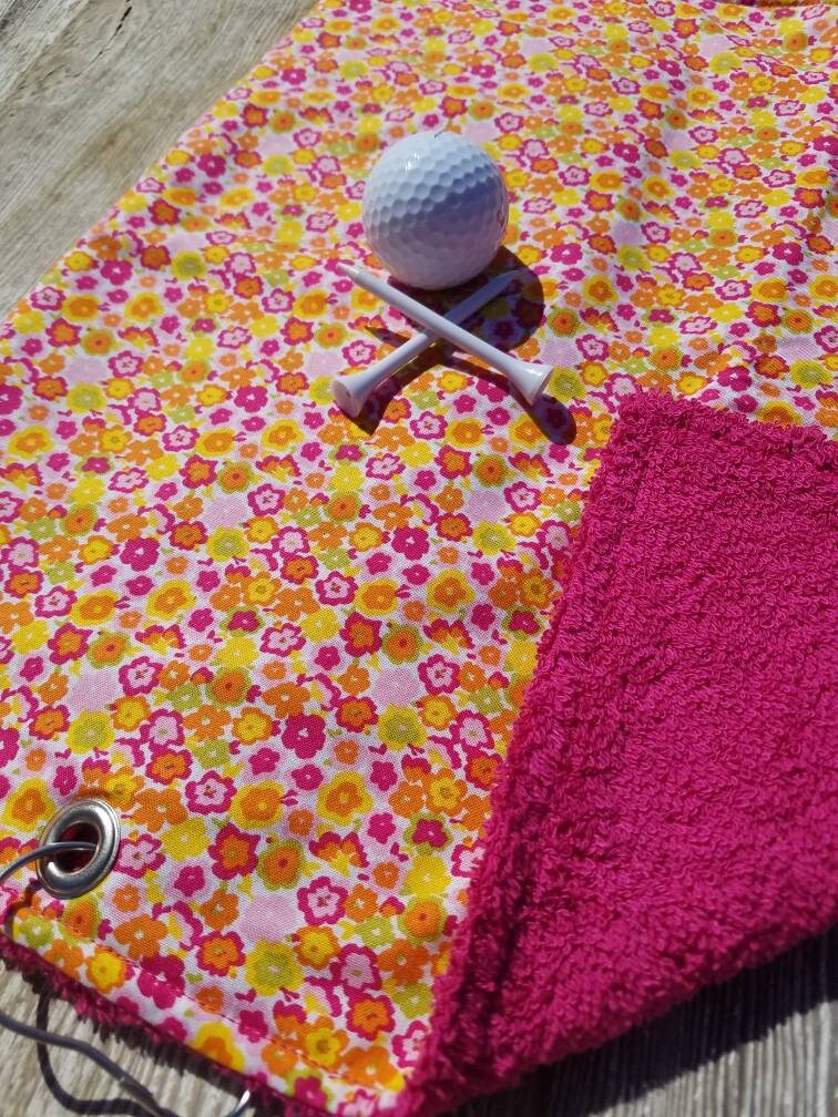 Golf Towel Ladies Golf Towel Terry Cloth Golf Towel Orange