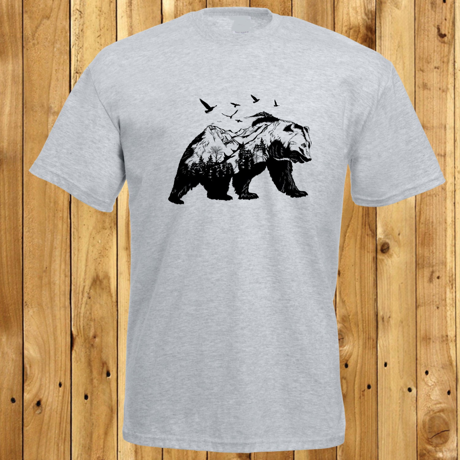 Mountain Bear T-Shirt Grizzly Bear Tshirt Brown Bear Shirt