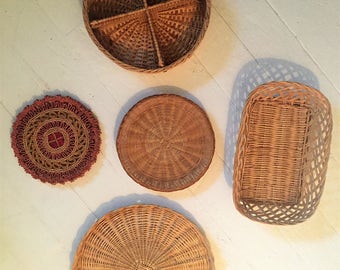 Decorative Wall Baskets rattan wall decor | etsy Decorative Wall Baskets rattan wall decor | etsy