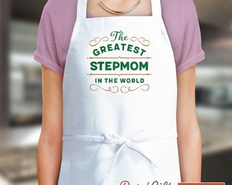 Stepmom Gift, Birthday Gift For Stepmom! Funny Apron, Greatest Stepmom, Cooking Gift, Awesome Stepmom, Personalized, Present For Stepmom