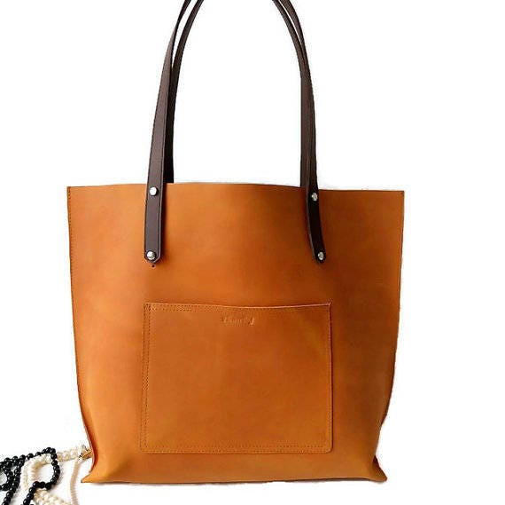 Personalized Leather tote bag womens Gift for her sister